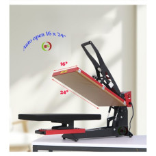 16 X 24" Heat Press (Flat) w/ "Auto-open" , "Pull-out" & Full Threadability Base Portrait Model