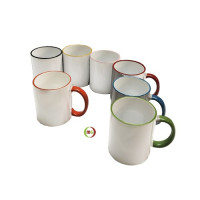 11oz Subli Coated Mug with Rim/Handle Colored 36pcs/Case