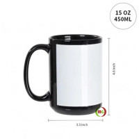 15oz Subli White Patch Mug in Black 36pcs/case 15oz Subli White Patch Mug in Black 36pcs/case