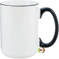 15oz Rim / handle Black Color Sublimation Mugs 36pcs/case