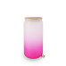 16oz Sublimation Coke-Can colored Frost Glass Cup w/Bamboo Lid & Strew