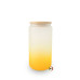 16oz Sublimation Coke-Can colored Frost Glass Cup w/Bamboo Lid & Strew