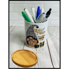 11oz Subli Pencil Holder / Flower Pot (Bamboo Tray) 11oz Subli Pencil Holder / Flower Pot (Bamboo Tray)