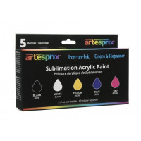Artesprix™ Sublimation Iron-On-Ink Acrylic Paint Set of 5 Artesprix™ Sublimation Iron-On-Ink Acrylic Paint Set of 5